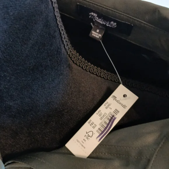 Madewell $168 Dark Green Silk Utility Button-Up Shirt Women's Size S NWT - Picture 9 of 9